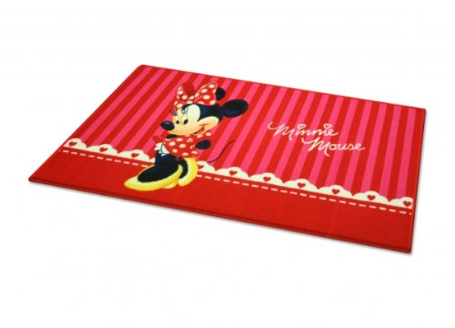 Bavaria Home Style Collection Livone - Alfombra infantil (80 x 140 cm), diseño de Minnie Mouse, color blanco y rojo