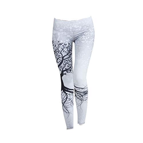 BaZhaHei Mujer Pantalones Largos Deportivos Patrón de árbol Leggings para Running Yoga y Ejercicio Mallas Deportivas ImpresióN De áRbol Deporte Fitness Gym Pantalon EláSticos Running