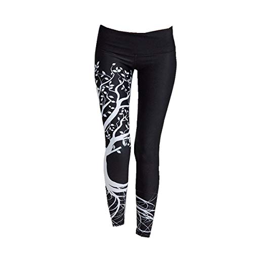 BaZhaHei Mujer Pantalones Largos Deportivos Patrón de árbol Leggings para Running, Yoga y Ejercicio Mujeres Mallas Deportivas ImpresióN De áRbol Deporte Fitness Gym Pantalon EláSticos Running Pilates