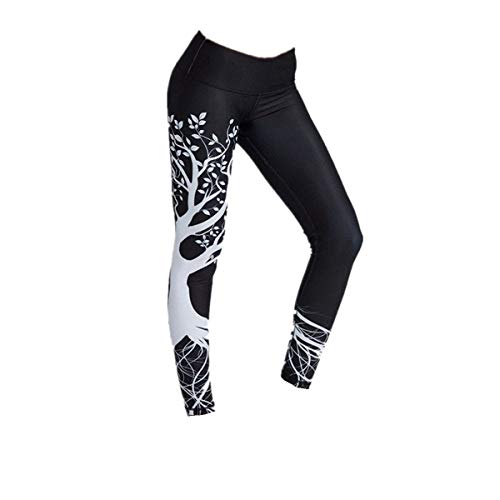 BaZhaHei Mujer Pantalones Largos Deportivos Patrón de árbol Leggings para Running, Yoga y Ejercicio Mujeres Mallas Deportivas ImpresióN De áRbol Deporte Fitness Gym Pantalon EláSticos Running Pilates