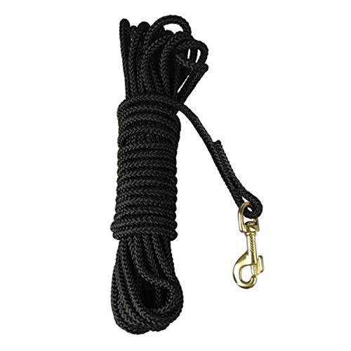 Bbyun Collar de Perro, 3-20M Mascotas de Seguimiento del Entrenamiento del Perro del Correo del Plomo de Nylon Extra largas a pie de la Cuerda de la Cinta andadora no Slip-Negro