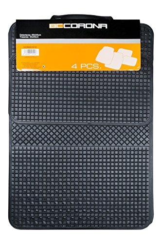 BC Corona GOM001010 Juego de 4 Alfombras de Goma para Coche Universal Color Negro recortables, Set de 4