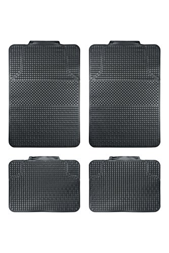 BC Corona GOM001010 Juego de 4 Alfombras de Goma para Coche Universal Color Negro recortables, Set de 4