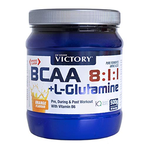 BCAA 8:1:1 + Glutamina 500g, Sabor Naranja. Con un plus de vitamina B6. Recuperación y Protección al más alto nivel