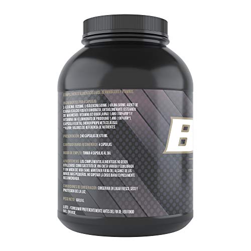 BCAA con Vitaminas B2 B6 | Suplemento Deportivo | 240 Cápsulas- Qualnat