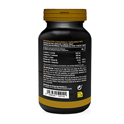 BCAA en Tabletas Evo 2:1:1 de HSN | Aminoácidos Ramificados con Ratio 2:1:1 (Leucina, Valina, Isoleucina) + Vitamina B6 y B12 | Vegano, Sin Gluten, Sin Lactosa, 40 servicios