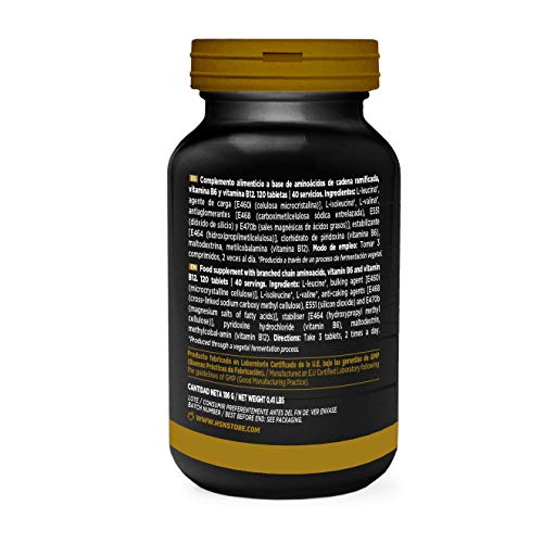 BCAA en Tabletas Evo 2:1:1 de HSN | Aminoácidos Ramificados con Ratio 2:1:1 (Leucina, Valina, Isoleucina) + Vitamina B6 y B12 | Vegano, Sin Gluten, Sin Lactosa, 40 servicios