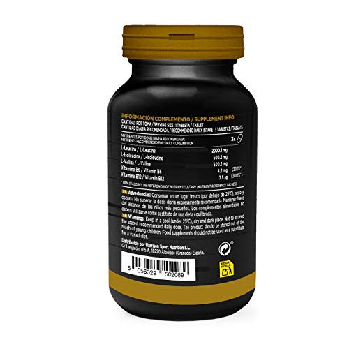 BCAA Evo 4:1:1 de HSN | Aminoácidos Ramificados con Ratio 4:1:1 (Leucina, Valina, Isoleucina) + Vitamina B6 y B12 | Vegano, Sin Gluten, Sin Lactosa, 120 tabletas