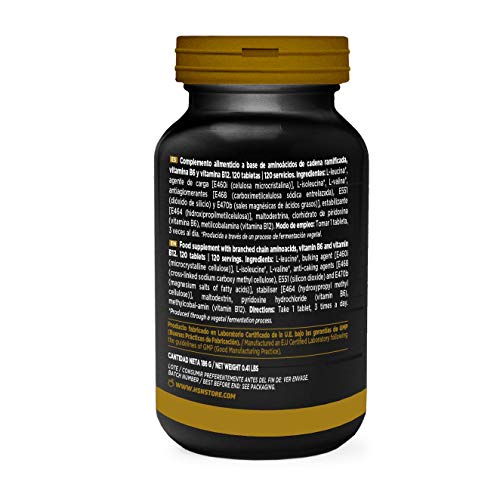 BCAA Evo 4:1:1 de HSN | Aminoácidos Ramificados con Ratio 4:1:1 (Leucina, Valina, Isoleucina) + Vitamina B6 y B12 | Vegano, Sin Gluten, Sin Lactosa, 120 tabletas