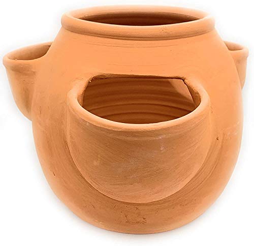 Bcaer Gran planta de cerámica Pot Strawberry Terracotta Planter Plantilla Flor de Arcilla Personalizada Retro Terracotta FlowerPot Planter Planter Plantador de fresa Pantalla decorativa para el hogar,