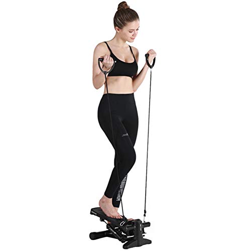 BCCDP Bicicleta Elíptica Stepper Máquina 2 en 1 con LCD Pantalla Multifuncional, Carga -150KG Silencioso Paso Máquina Step Cardio Fitness Maquina de Subir Escaleras Casa (Negro)