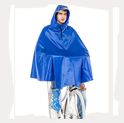 BCLGCF Poncho De Lluvia Reutilizable para Mujeres, Hombres, con Capucha Y Portátil, Gran Equipo De Lluvia para Scooter Motorizado, Silla De Ruedas Eléctrica, Bicicleta,Azul