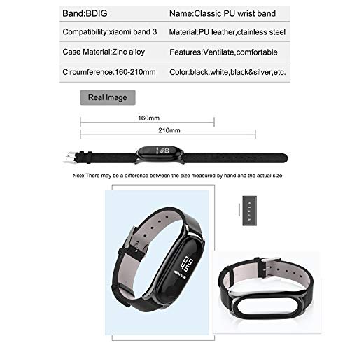 BDIG Correa de Mi Band 5 Mi Band 4 Correas Repuesto para Xiaomi Mi Band 5 Mi Band 3 (diseño de Moda Original) (PU Plus, Negro) BDIG Correa de Mi Band 5 Mi Band 4 Correas Repuesto para Xiaomi Mi Band 5 Mi Band 3 (diseño de Moda Original) (PU Plus, Negro)