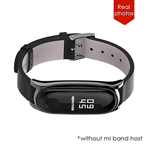 BDIG Correa de Mi Band 5 Mi Band 4 Correas Repuesto para Xiaomi Mi Band 5 Mi Band 3 (diseño de Moda Original) (PU Plus, Negro)