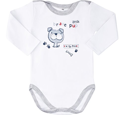 Be Mammy Lote de 2 Body Ropa Bebé Niño Race 2101 (74, Gris + Blanco Perro) Be Mammy Lote de 2 Body Ropa Bebé Niño Race 2101 (74, Gris + Blanco Perro)
