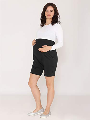 Be Mammy Pantalones Premamá Cortos Shorts Ropa Verano BE20-234(Negro, XXL)