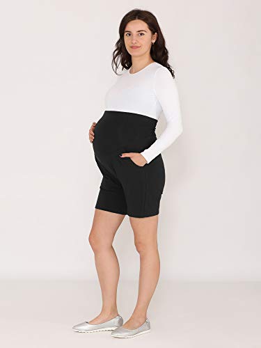 Be Mammy Pantalones Premamá Cortos Shorts Ropa Verano BE20-234(Negro, XXL)