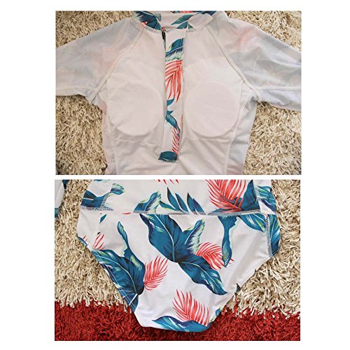 Beachkini Mujer Surf Ropa Una Pieza Traje de Baño Manga Larga Bañador Rashguard