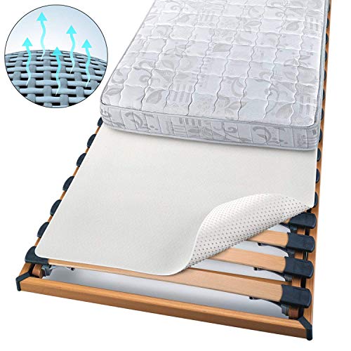 Beautissu Protector somier BEAUTECT embellecedor Cubre somier colchón con Nudos Tex ecológico Siegel Lavable Blanco 90x200 cm Beautissu Protector somier BEAUTECT embellecedor Cubre somier colchón con Nudos Tex ecológico Siegel Lavable Blanco 90x200 cm