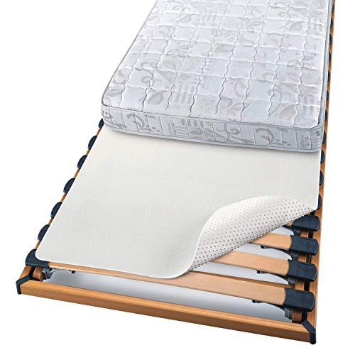 Beautissu Protector somier BEAUTECT embellecedor Cubre somier colchón con Nudos Tex ecológico Siegel Lavable Blanco 90x200 cm Beautissu Protector somier BEAUTECT embellecedor Cubre somier colchón con Nudos Tex ecológico Siegel Lavable Blanco 90x200 cm