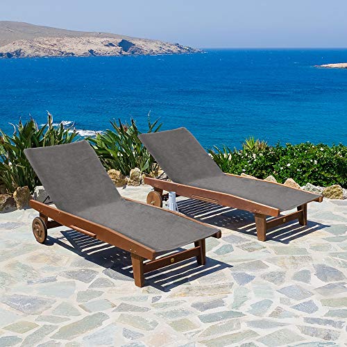 Beautissu XL Toalla Playa para Tumbona Marbella, Playa, Piscina, jardín 70x200cm Antideslizante Tejido Rizo Oeko-Tex - Gris