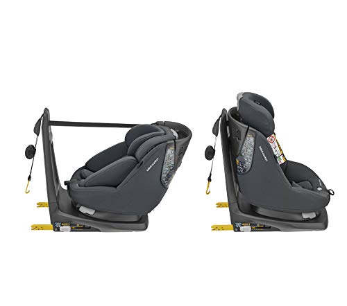 Bebe Confort Axissfix Plus - Asiento de coche Isofix 0-18 kg, giratorio 360°, reclinable, con cojín reductor para recién nacidos sillita para coche Authentic Graphite