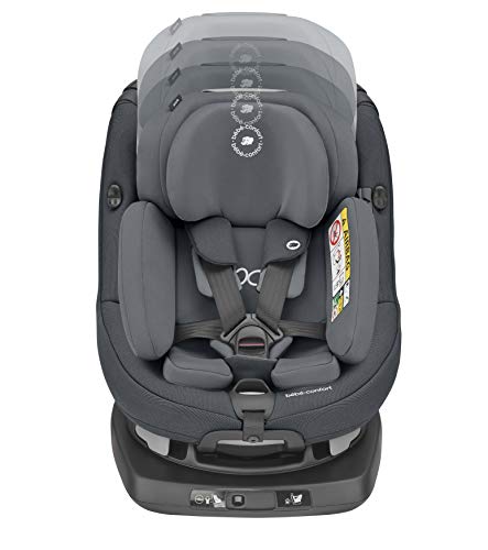 Bebe Confort Axissfix Plus - Asiento de coche Isofix 0-18 kg, giratorio 360°, reclinable, con cojín reductor para recién nacidos sillita para coche Authentic Graphite