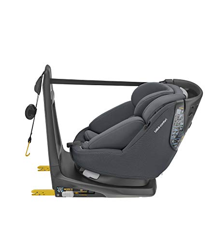 Bebe Confort Axissfix Plus - Asiento de coche Isofix 0-18 kg, giratorio 360°, reclinable, con cojín reductor para recién nacidos sillita para coche Authentic Graphite