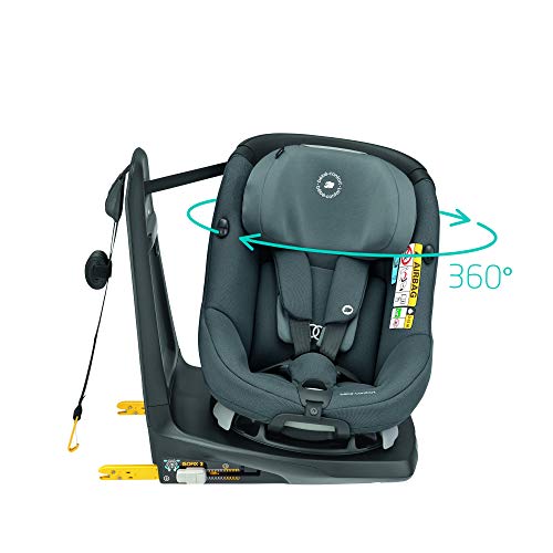 Bebe Confort Axissfix Plus - Silla de coche Isofix 0-18 kg, giratoria 360°, reclinable, homologada I-Size, para niños de 0 a 4 años sillita para coche Authentic Graphite