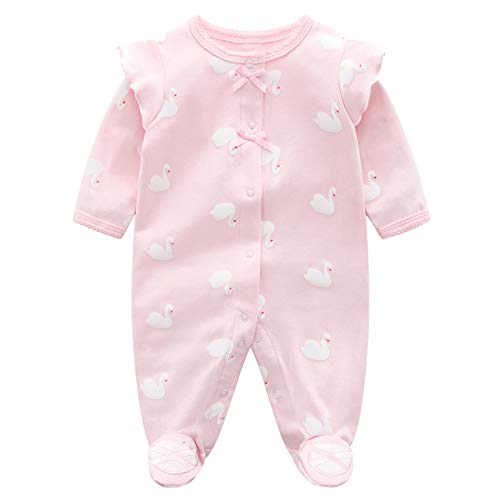 Bebé Niñas Mameluco Footies Mono Manga Larga Bodys Algodón Pijamas Pelele 0-3 Meses Bebé Niñas Mameluco Footies Mono Manga Larga Bodys Algodón Pijamas Pelele 0-3 Meses