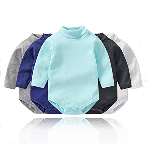 Bebé niño niña Camisa de Manga Larga Mono Cuello Alto Mameluco Ropa de Invierno niño otoño Pijama Capa Superior (Gris, 9-12 Months) Bebé niño niña Camisa de Manga Larga Mono Cuello Alto Mameluco Ropa de Invierno niño otoño Pijama Capa Superior (Gris, 9-12 Months)