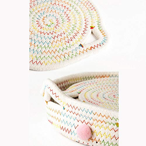 Bebida Coaster Lindo Gato Oídos Anti-Scalding Heat Aislation Pad 6 PCS con Cesta de Almacenamiento Mano Tejido de algodón placemat tazón y Titular de la Olla (Color : Beige) Bebida Coaster Lindo Gato Oídos Anti-Scalding Heat Aislation Pad 6 PCS con Cesta de Almacenamiento Mano Tejido de algodón placemat tazón y Titular de la Olla (Color : Beige)