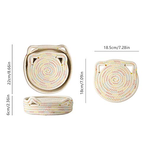 Bebida Coaster Lindo Gato Oídos Anti-Scalding Heat Aislation Pad 6 PCS con Cesta de Almacenamiento Mano Tejido de algodón placemat tazón y Titular de la Olla (Color : Beige) Bebida Coaster Lindo Gato Oídos Anti-Scalding Heat Aislation Pad 6 PCS con Cesta de Almacenamiento Mano Tejido de algodón placemat tazón y Titular de la Olla (Color : Beige)