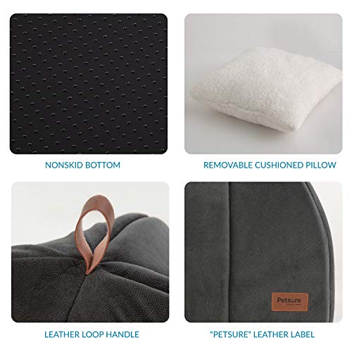 Bedsure Cama Gato Cueva Suave - Casa Gato Mediano Lavable con Cojín Desenfundable y Extraíble, Camas para Perros Pequeños 35x35x38cm, Gris Oscuro Bedsure Cama Gato Cueva Suave - Casa Gato Mediano Lavable con Cojín Desenfundable y Extraíble, Camas para Perros Pequeños 35x35x38cm, Gris Oscuro