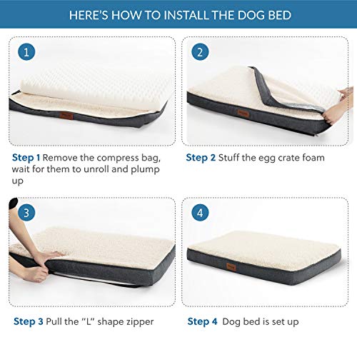 Bedsure Cama Perro Extra Grande Ortopédica - Colchón Perro Lavable Verano XL, Desenfundable con Espuma De Caja De Huevos, 112x81x7.6 cm Bedsure Cama Perro Extra Grande Ortopédica - Colchón Perro Lavable Verano XL, Desenfundable con Espuma De Caja De Huevos, 112x81x7.6 cm