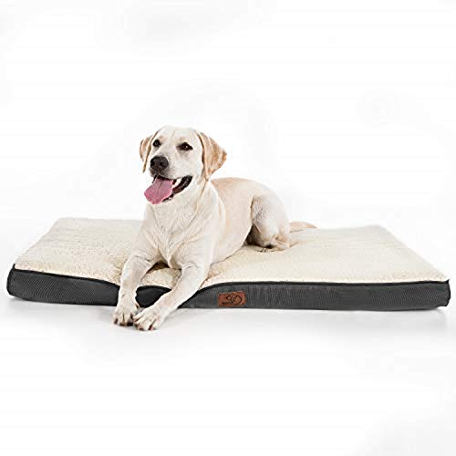 Bedsure Cama Perro Extra Grande Ortopédica - Colchón Perro Lavable Verano XL, Desenfundable con Espuma De Caja De Huevos, 112x81x7.6 cm