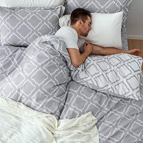 Bedsure Funda Nórdica Cama 90 Gris - Fundas Edredón Nórdico 150x220cm con 1 Funda de Almohada 40x75cm - Microfibra Muy Suave Hipoalergénica Transpirable