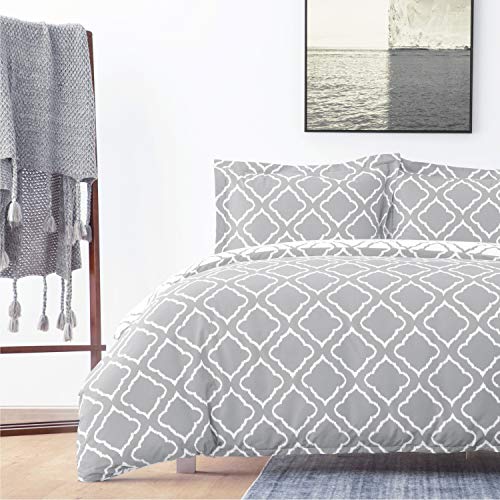 Bedsure Funda Nórdica Cama 90 Gris - Fundas Edredón Nórdico 150x220cm con 1 Funda de Almohada 40x75cm - Microfibra Muy Suave Hipoalergénica Transpirable