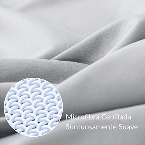 Bedsure Juego de Sábanas 150x200/190 cm - 4 Piezas - Sábana Bajera Ajustable Cama 150 con Encimera 240x275cm 2 Fundas de Almohada 50x80cm - Gris Claro Bedsure Juego de Sábanas 150x200/190 cm - 4 Piezas - Sábana Bajera Ajustable Cama 150 con Encimera 240x275cm 2 Fundas de Almohada 50x80cm - Gris Claro