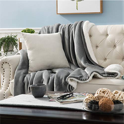 Bedsure Manta Reversible de Franela/Sherpa 150x200cm - Manta para Cama 90 de 100% Microfibra Extra Suave - Manta de Felpa Gris Bedsure Manta Reversible de Franela/Sherpa 150x200cm - Manta para Cama 90 de 100% Microfibra Extra Suave - Manta de Felpa Gris