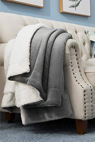 Bedsure Manta Reversible de Franela/Sherpa 150x200cm - Manta para Cama 90 de 100% Microfibra Extra Suave - Manta de Felpa Gris Bedsure Manta Reversible de Franela/Sherpa 150x200cm - Manta para Cama 90 de 100% Microfibra Extra Suave - Manta de Felpa Gris