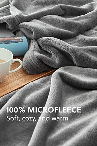 Bedsure Mantas para Sofás de Franela 150x200 cm - Manta para Cama 90 Reversible de 100% Microfibre Extra Suave - Manta Gris Transpirable Bedsure Mantas para Sofás de Franela 150x200 cm - Manta para Cama 90 Reversible de 100% Microfibre Extra Suave - Manta Gris Transpirable