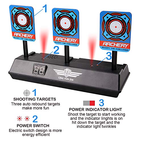 Beetest Diana Compatible para Nerf, Disparos automáticos Target de los niños Juguete con Pantalla LCD Efecto de Sonido con luz Inteligente Compatible para Balas de Nerf Soft Juegos