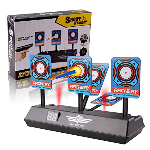 Beetest Diana Compatible para Nerf, Disparos automáticos Target de los niños Juguete con Pantalla LCD Efecto de Sonido con luz Inteligente Compatible para Balas de Nerf Soft Juegos