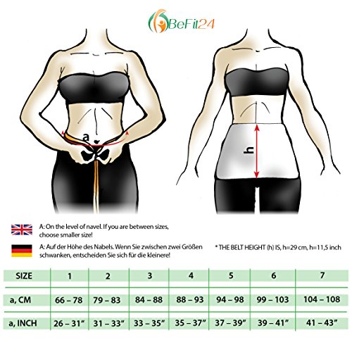 ®BeFit24 Faja Tubular Termica Lumbar Calor Elástico para Mujer y Hombre - Cinturon Termico de Lana de Angora y de Merino [ Size 7 ]