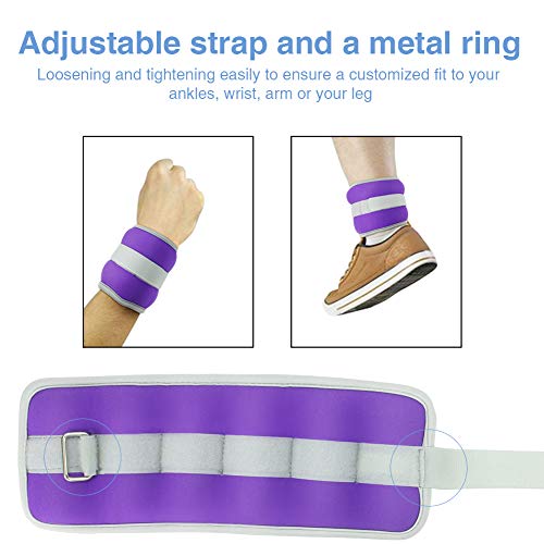 BeGrit Pesas de Tobillo Ajustables con Correa de Velcro para piernas, Resistencia y muñeca, 2 Unidades para Ejercicio, Gimnasio, Correr, Fitness, Correr, aeróbic (Morado, 0.25kg) BeGrit Pesas de Tobillo Ajustables con Correa de Velcro para piernas, Resistencia y muñeca, 2 Unidades para Ejercicio, Gimnasio, Correr, Fitness, Correr, aeróbic (Morado, 0.25kg)