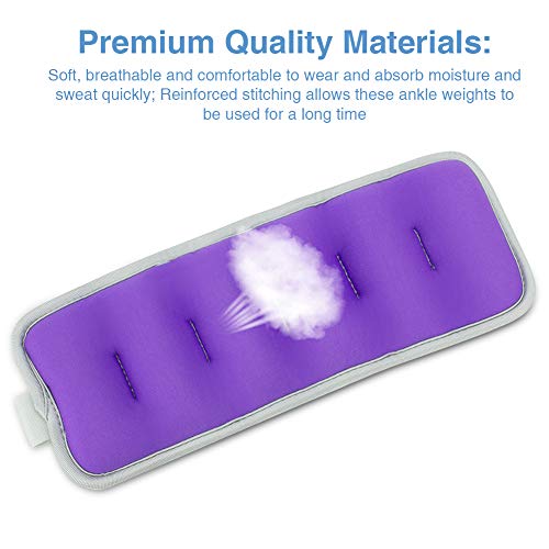BeGrit Pesas de Tobillo Ajustables con Correa de Velcro para piernas, Resistencia y muñeca, 2 Unidades para Ejercicio, Gimnasio, Correr, Fitness, Correr, aeróbic (Morado, 0.25kg) BeGrit Pesas de Tobillo Ajustables con Correa de Velcro para piernas, Resistencia y muñeca, 2 Unidades para Ejercicio, Gimnasio, Correr, Fitness, Correr, aeróbic (Morado, 0.25kg)