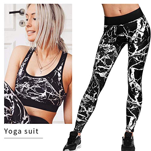 BEIFON Conjunto Ropa Deportiva Mujer Fitness Chandal 2 Piezas Estampada Sujetador Crop Top y Mallas Leggings Conjunto de Ropa de Deporte Yoga Set Sportwear para Gym Running Pilates Fitness (Negro, L) BEIFON Conjunto Ropa Deportiva Mujer Fitness Chandal 2 Piezas Estampada Sujetador Crop Top y Mallas Leggings Conjunto de Ropa de Deporte Yoga Set Sportwear para Gym Running Pilates Fitness (Negro, L)