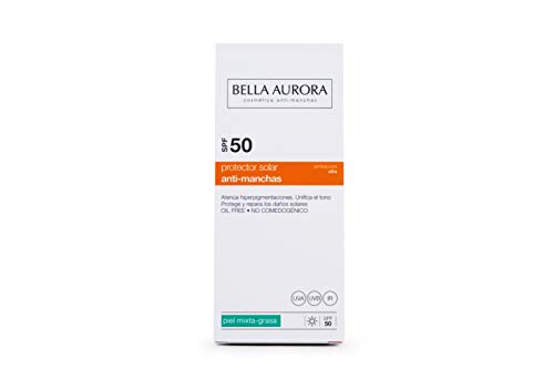 Bella Aurora Protector Solar Facial SPF +50 Piel Mixta-grasa | Crema de protección Solar, 50 ml