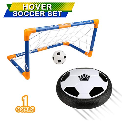 BelleStyle Air Power Soccer, Air Hover Ball Juguete Balón de Fútbol Flotante Soft Foam Bumpers con Luces LED y Música Hover Fútbol Juego Interior al Aire Libre